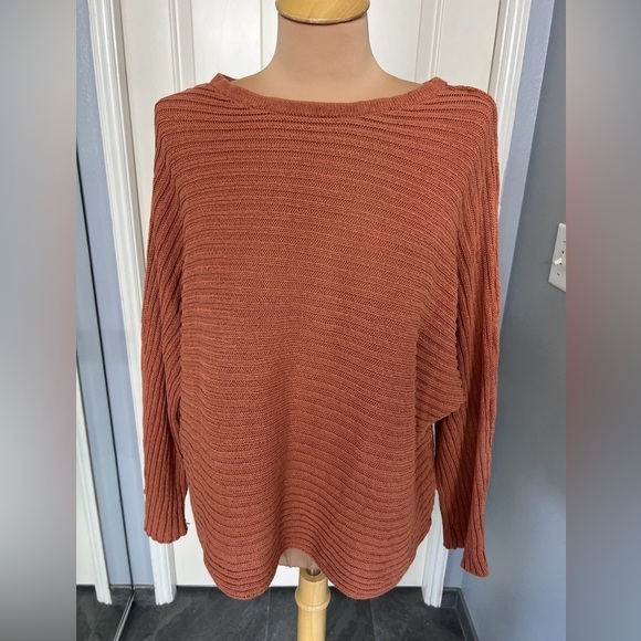 Free People Beach Rust Brown Ribbed Pullover Sweater - Picture 1 of 11